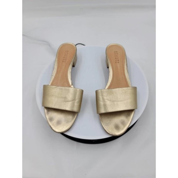 Schultz Gold low heel slip-on  mules slides 8.5 - Picture 6 of 7